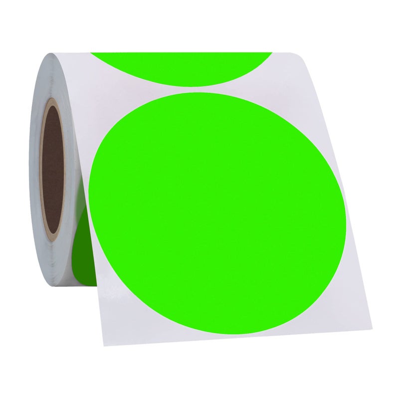 Hybsk Round Color Coding Circle Dots Labels Warehouse Inventory Organizer Stickers (3 inch, Fluorescent Green) - Image 4
